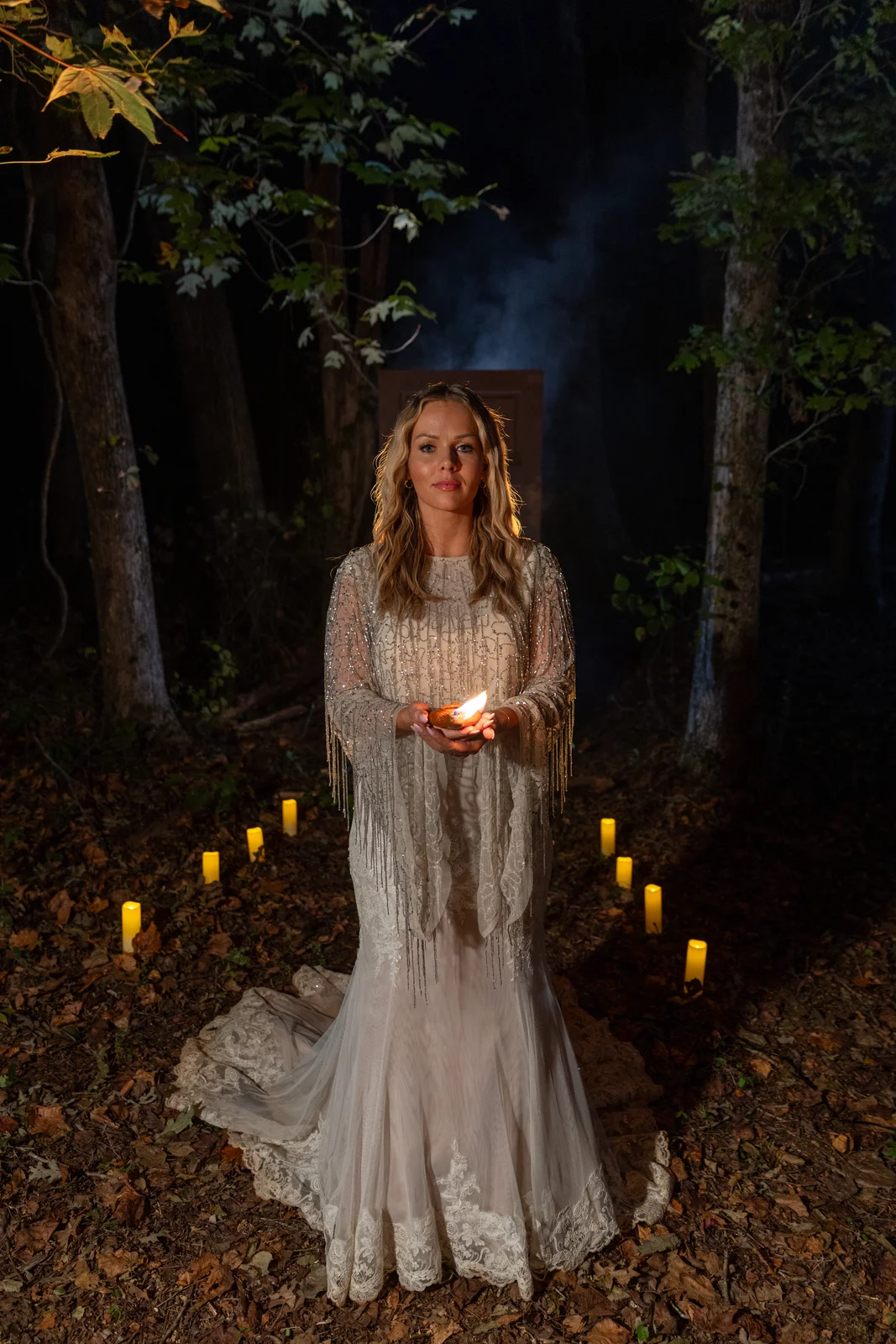 Kara Jane in woods with candles — Are You Ready music video